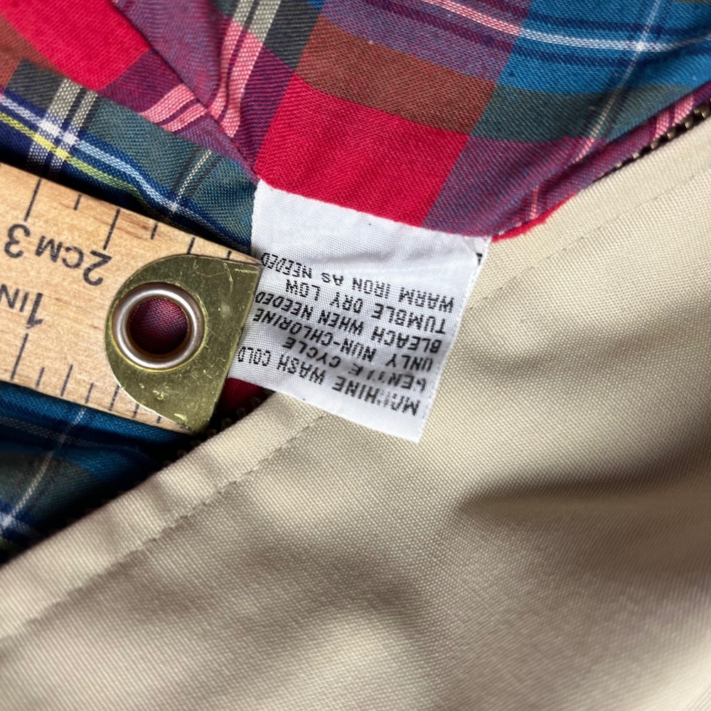 COOPER SPORTSWEAR Mens Beige Harrington Jacket Plaid Lined Size XL - Picture 11 of 13